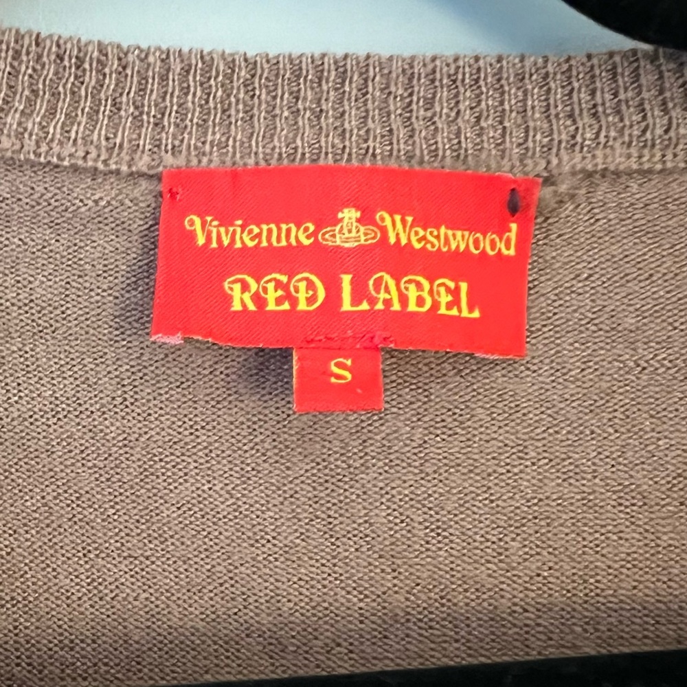 Vivienne Westwood Taupe Brown Button-Accent Cardigan Sweater - Picture 3 of 7